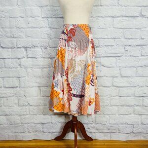 Sandwich White Floral Tiered Midi Skirt